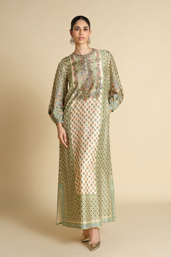 Rhiannon Gota Patti Silk Kaftan - Ivory, Ivory, image 1